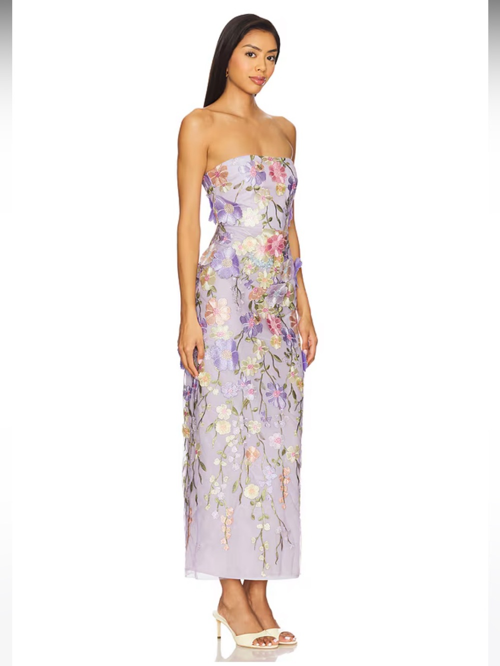 NWT! Lovers and Friends Poppin Gown in Lilac Spring Floral - Picture 2 of 6